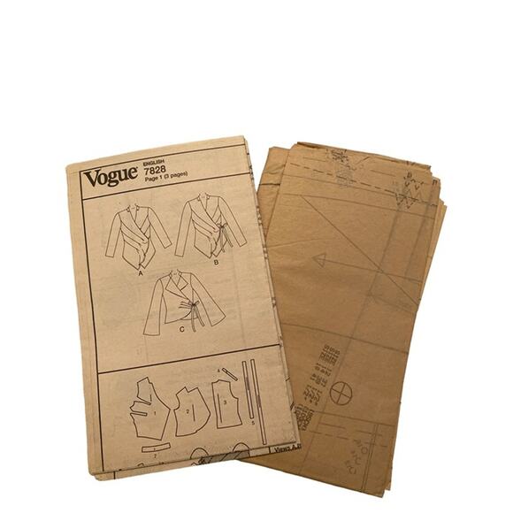 Sewing Pattern Vogue V7828 Fitted Wrap Blouse 12 14 16 - Picture 7 of 7